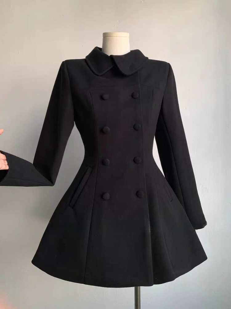 Wool Coat Peacoat - Winter Women's Hepburn Korean Style Fashion