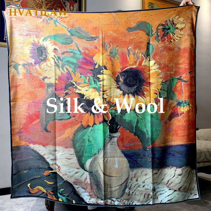 Shawl Wrap Winter - Elegant 30% Silk 70% Wool Scarf