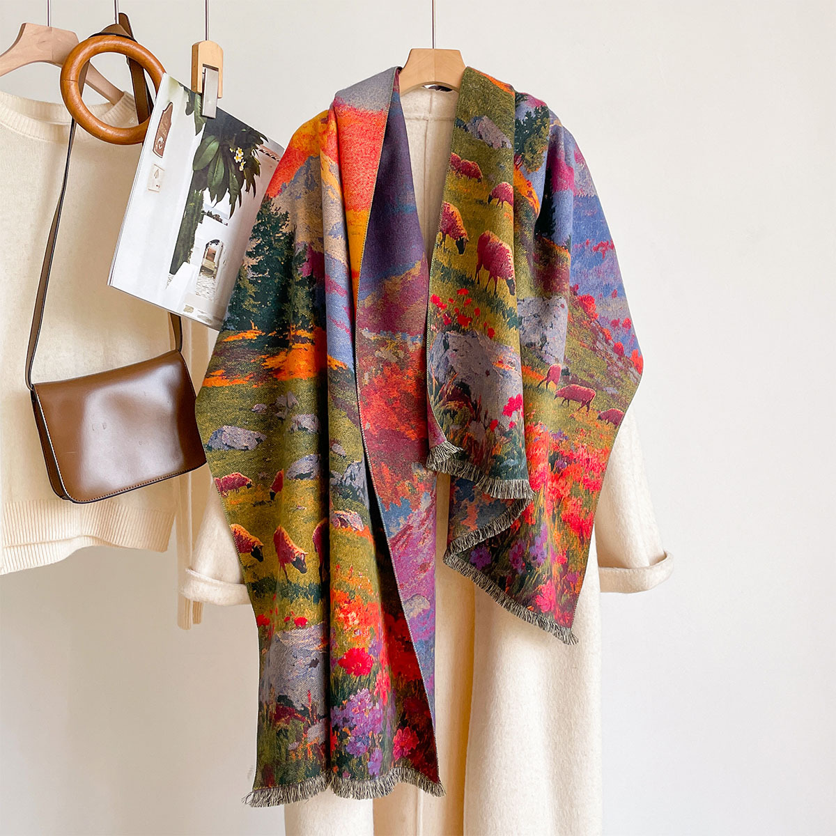 Cashmere Pashmina Wrap - Women Imitation Cashmere Scarf Thick Warm