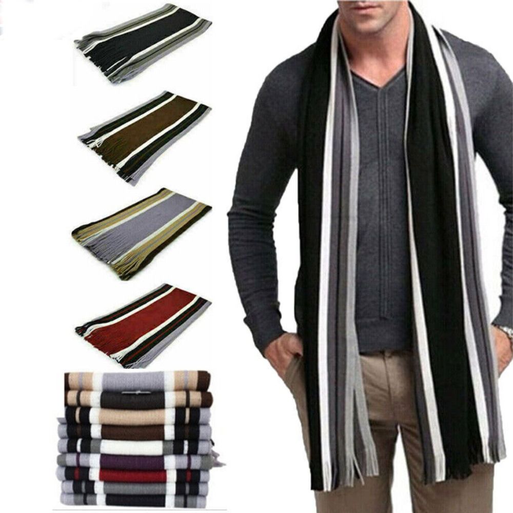 Cashmere Men Striped Scarf Fas - đánh giá và giá Wool Scarf Men