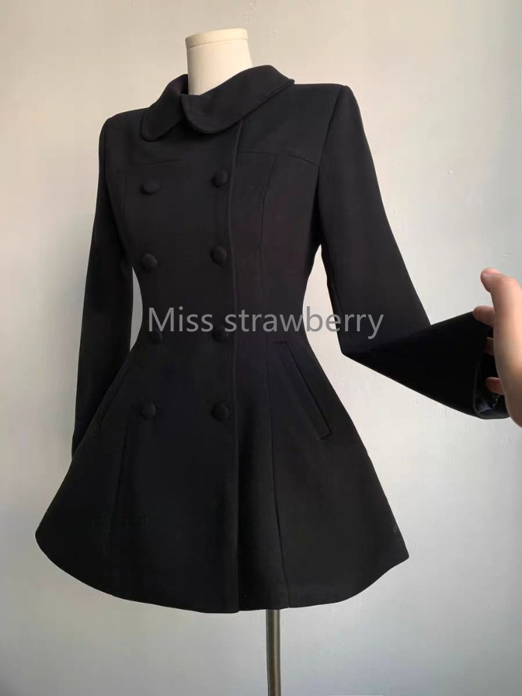 Winter Women's Hepburn Korean  - đánh giá và giá Wool Coat Peacoat