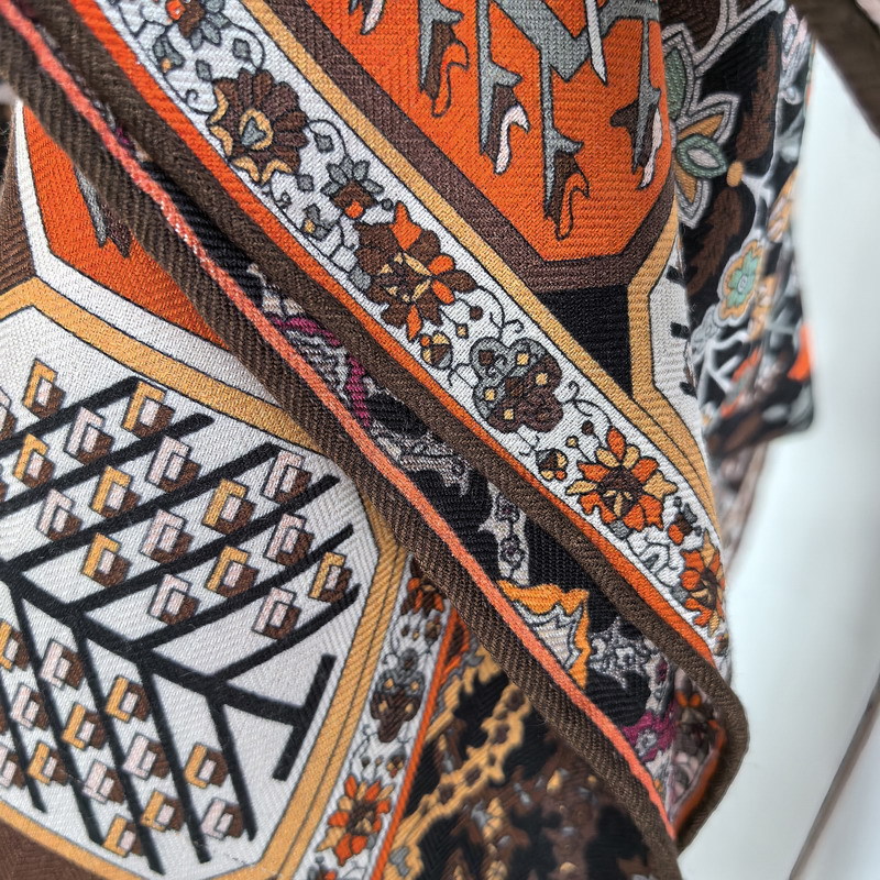 2 Faced Print Silk Wool Scarf  - đánh giá và giá Shawl Wrap Winter
