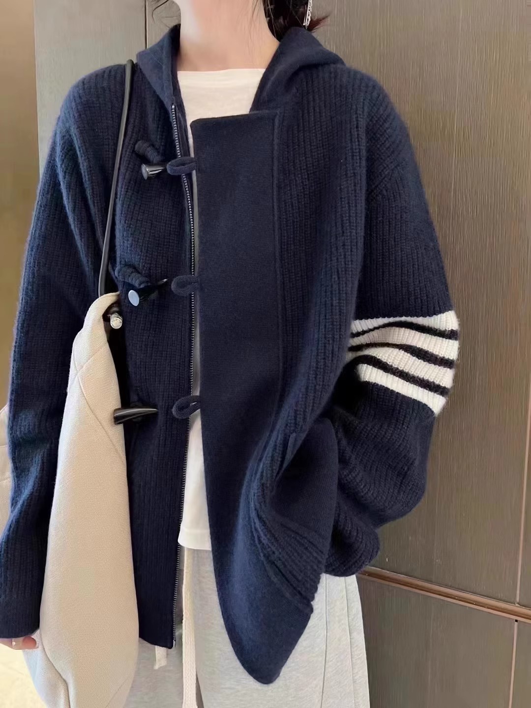 TB knitted cardigan women's ho - đánh giá và giá Wool Coat Peacoat