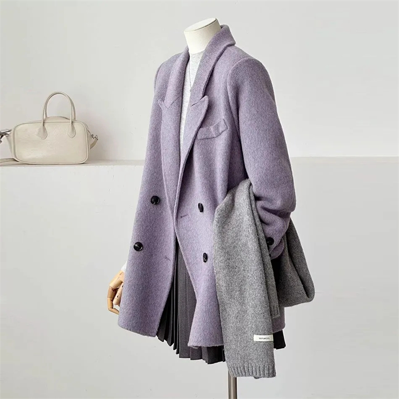 Women's Double-faced Woolen Co - đánh giá và giá Wool Coat Peacoat