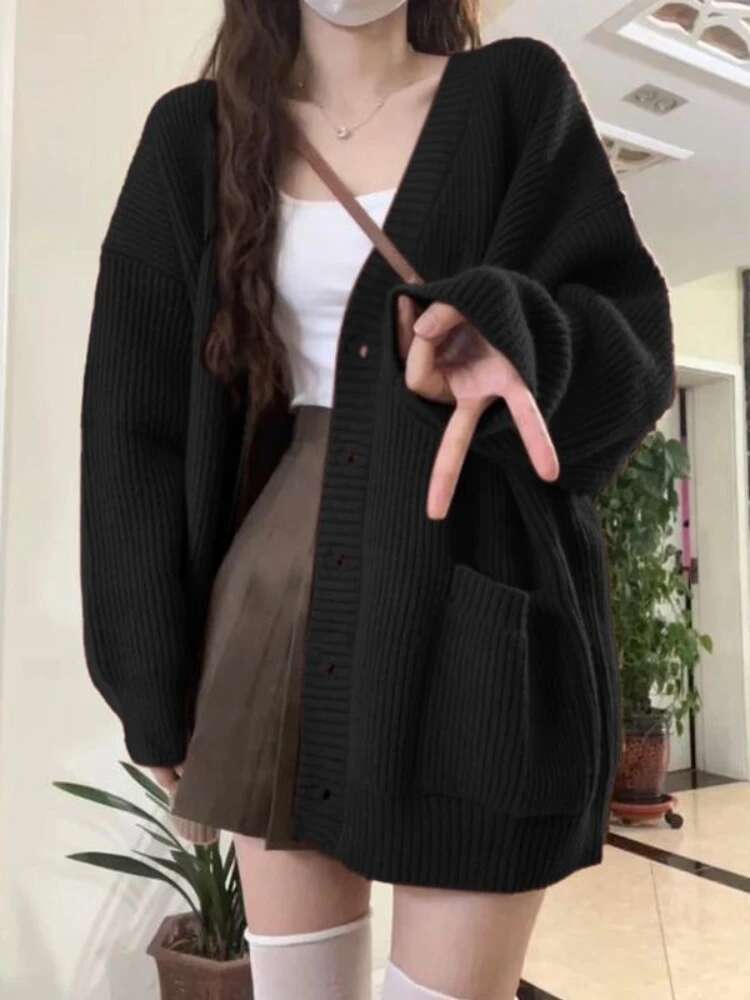 Loose Cardigan Women Long Slee - đánh giá và giá Wool Coat Peacoat