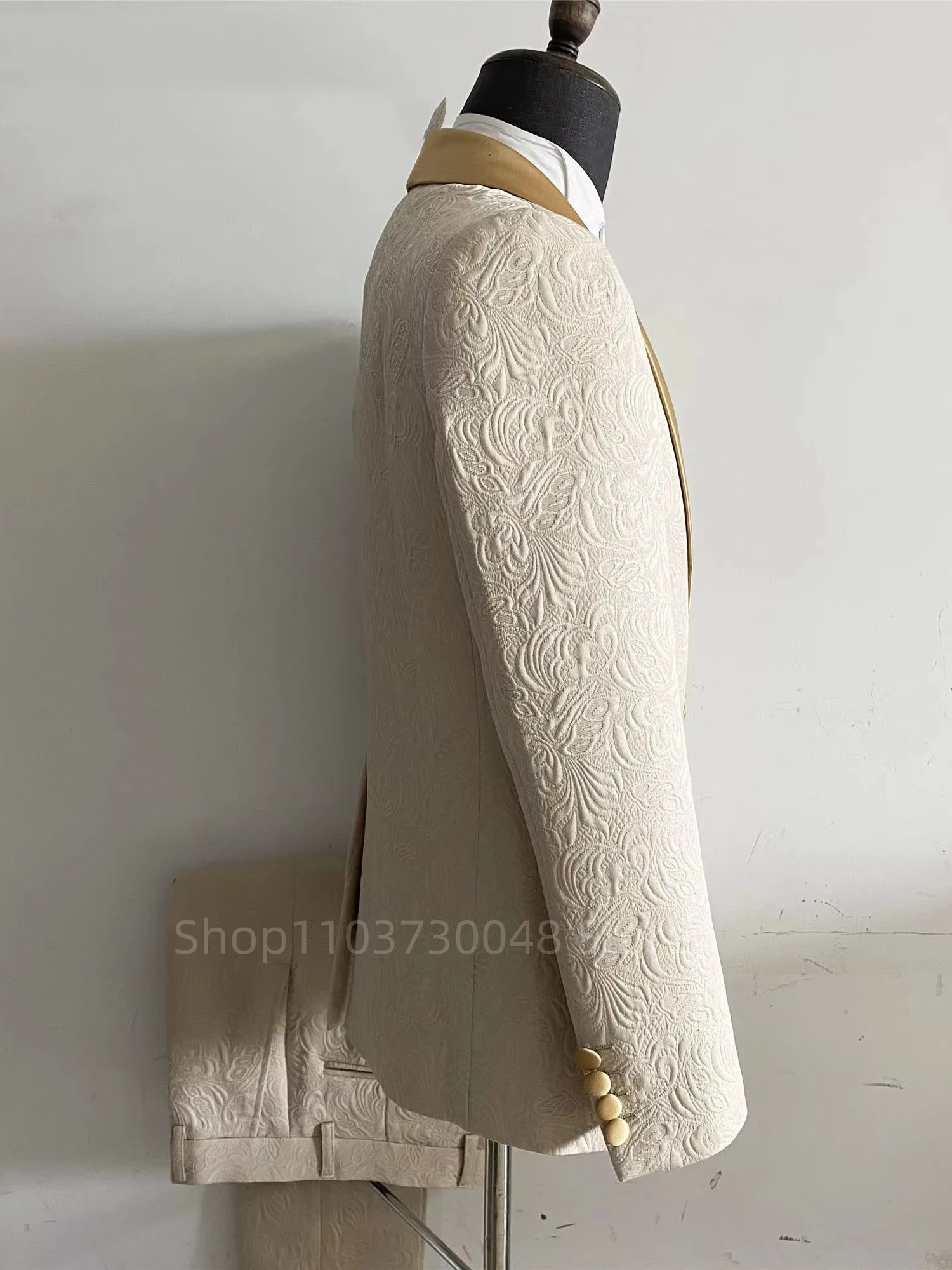 2 Piece Champagne Jacquard Men - đánh giá và giá Wool Scarf Men